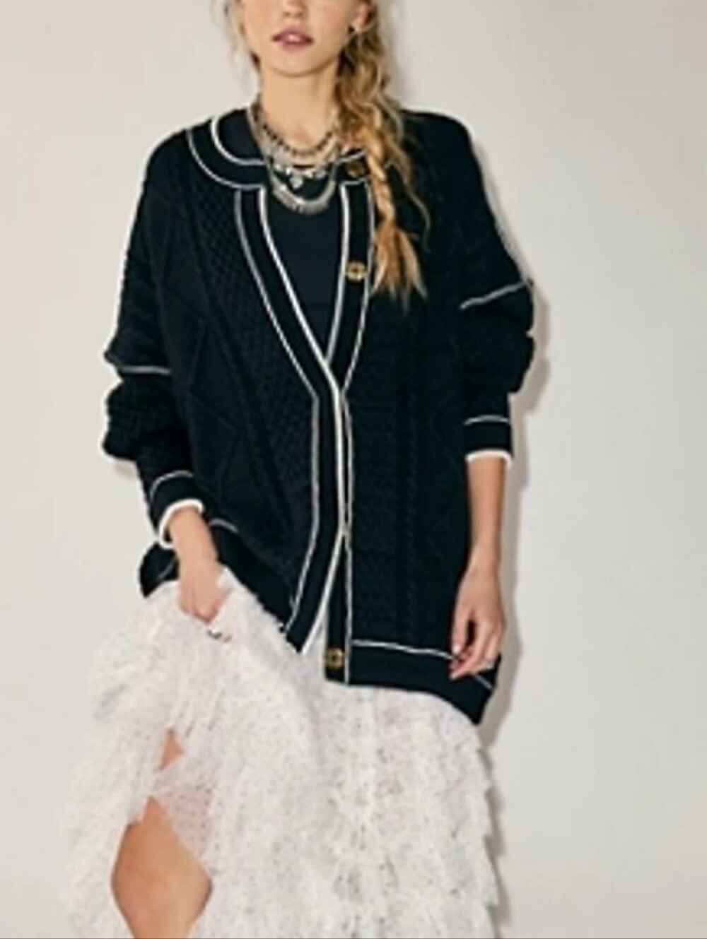 NWT We The Free Tennessee Cable Knit Cardigan. Small Oversized